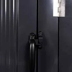 Cache poubelle double en acier gris pour extérieur