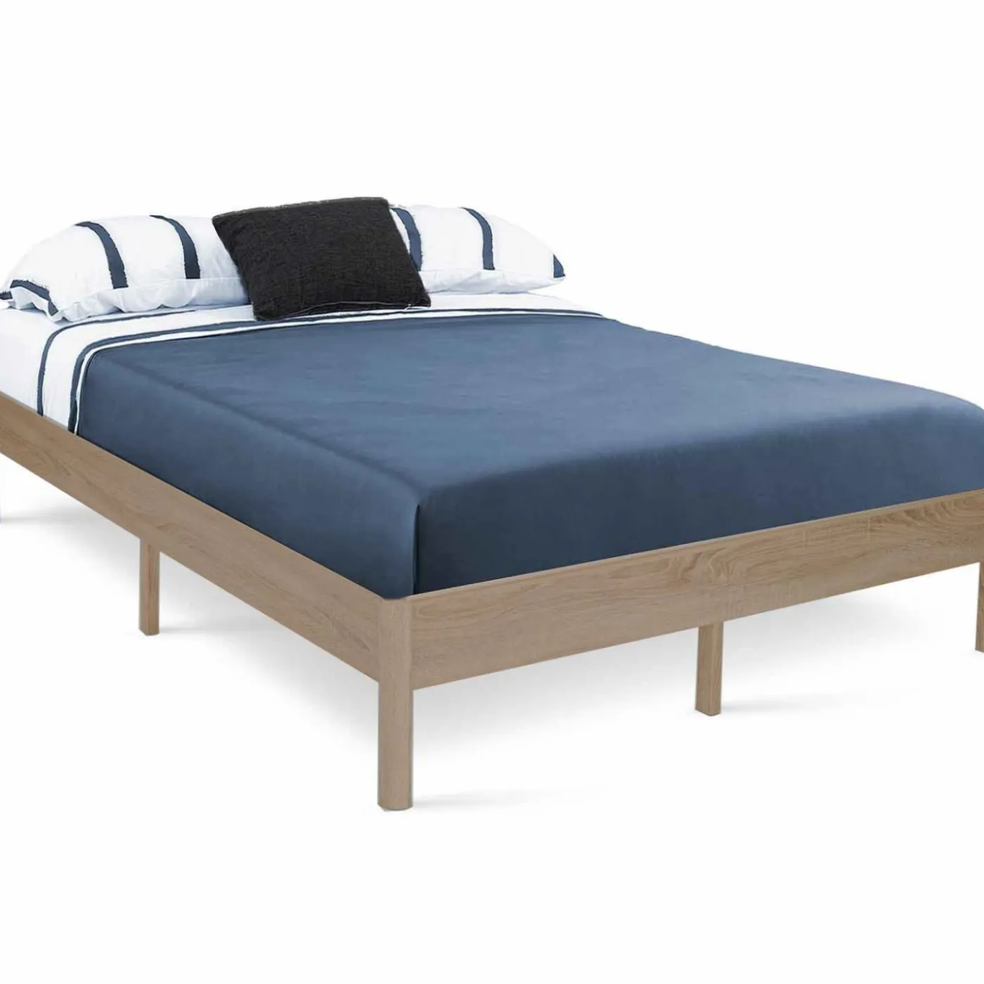 Cadre de lit 140x190 cm effet bois naturel