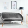 Canapé 2 places scandinave gris