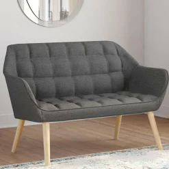 Canapé banquette en tissu gris anthracite