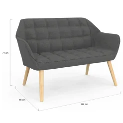 Canapé banquette en tissu gris anthracite
