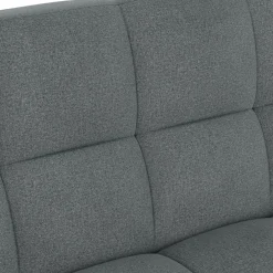 Canapé clic clac SALOME capitonné 3 places tissu gris anthracite