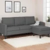 Canapé d’angle 200 cm réversible gris anthracite