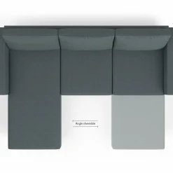 Canapé d’angle 200 cm réversible gris anthracite