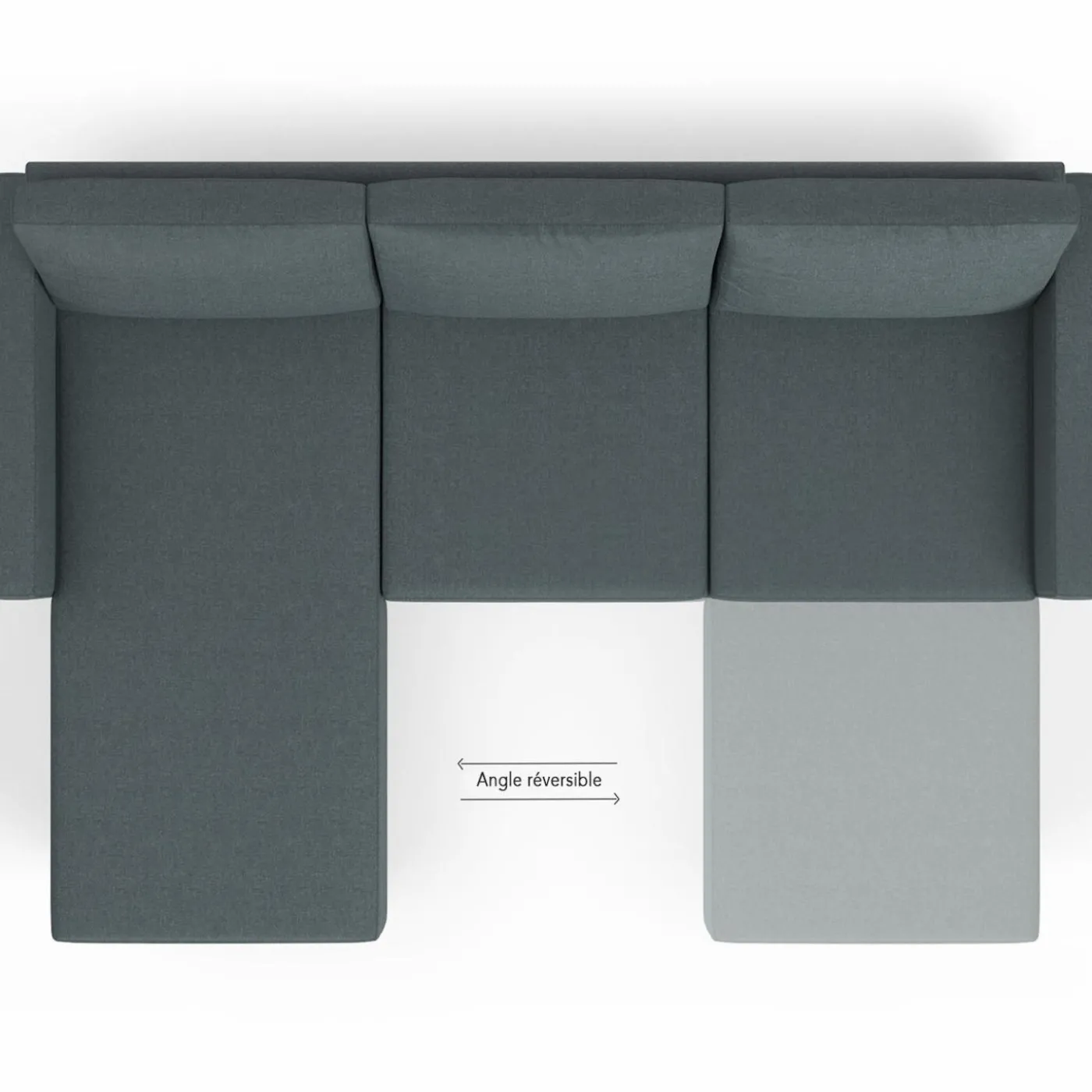 Canapé d’angle 200 cm réversible gris anthracite