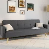 Canapé droit convertible 3 places gris