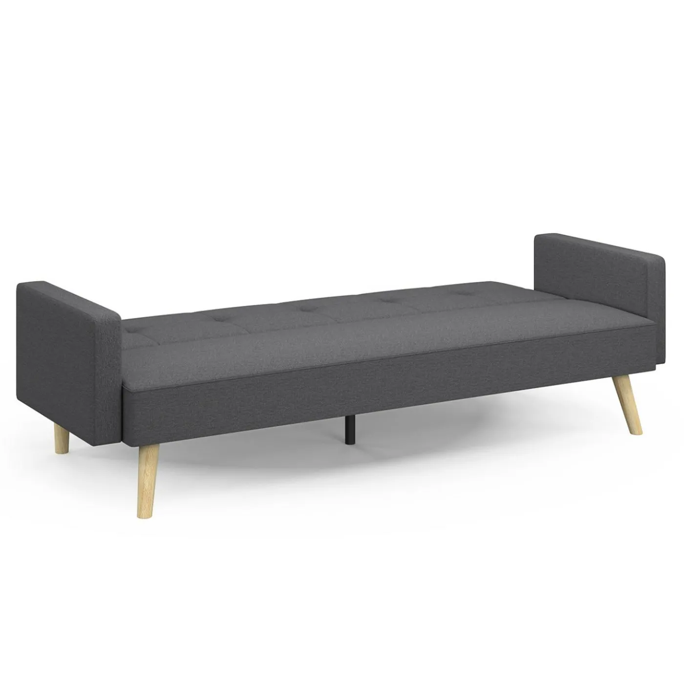 Canapé droit convertible 3 places gris