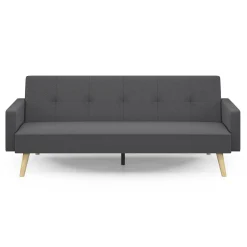 Canapé droit convertible 3 places gris