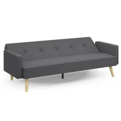 Canapé droit convertible 3 places gris