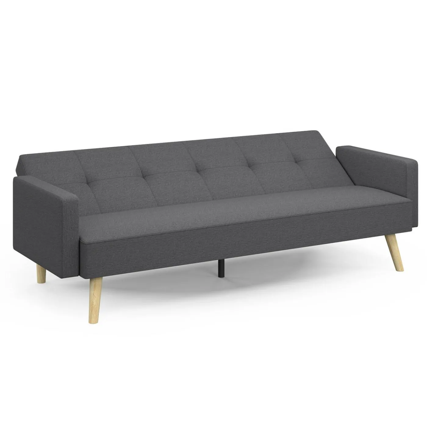Canapé droit convertible 3 places gris