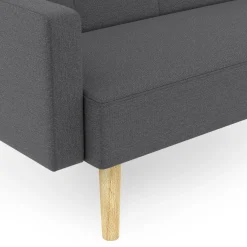 Canapé droit convertible 3 places gris