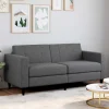 Canapé fixe moderne 3 places 180 cm en tissu gris anthracite