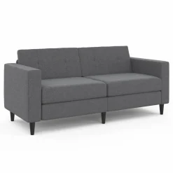 Canapé fixe moderne 3 places 180 cm en tissu gris anthracite