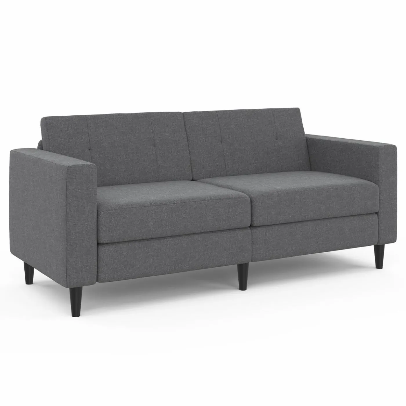 Canapé fixe moderne 3 places 180 cm en tissu gris anthracite