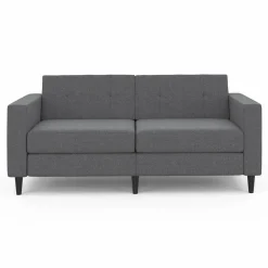 Canapé fixe moderne 3 places 180 cm en tissu gris anthracite