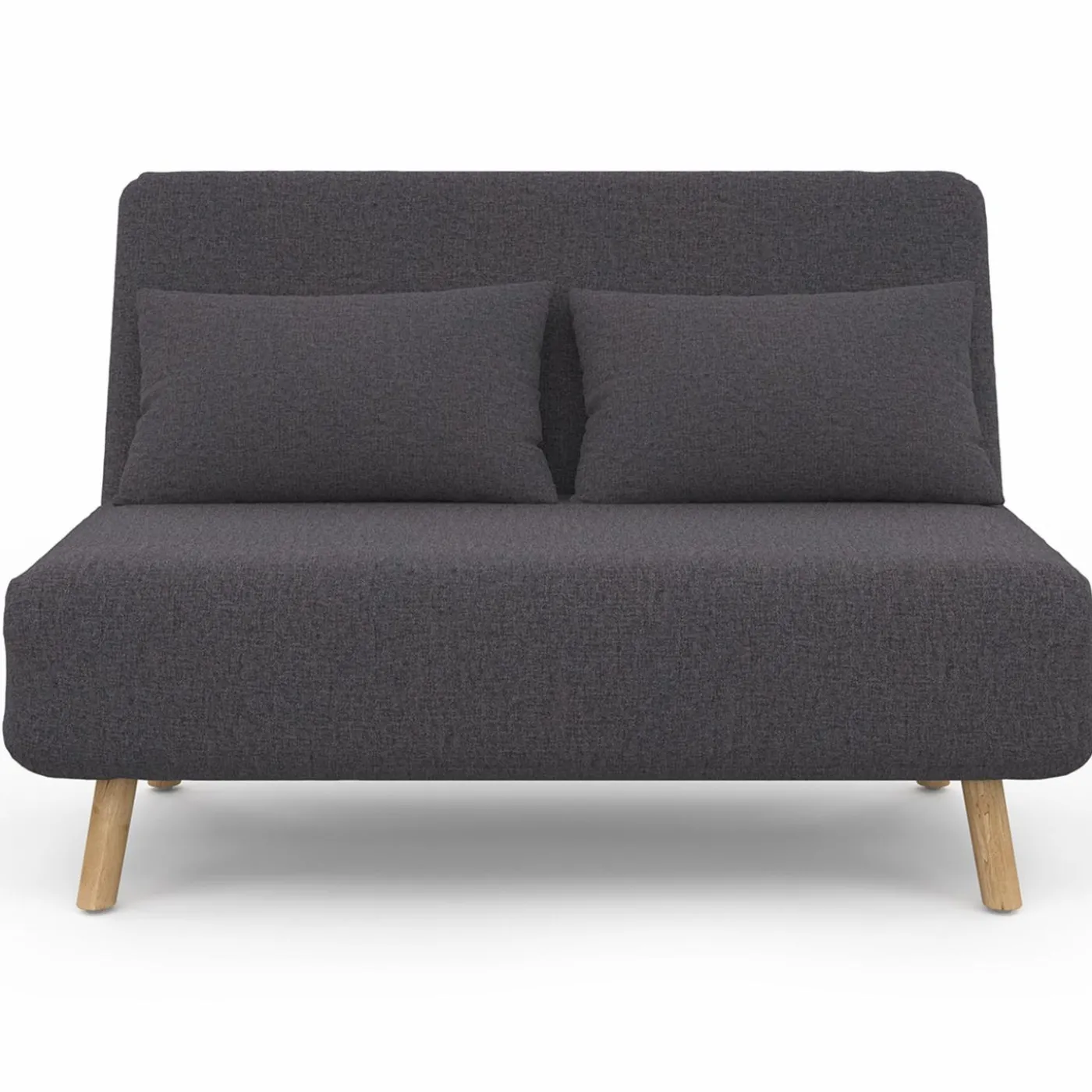 Canapé lit convertible 2 places 120x190cm tissu gris anthracite