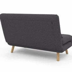 Canapé lit convertible 2 places 120x190cm tissu gris anthracite