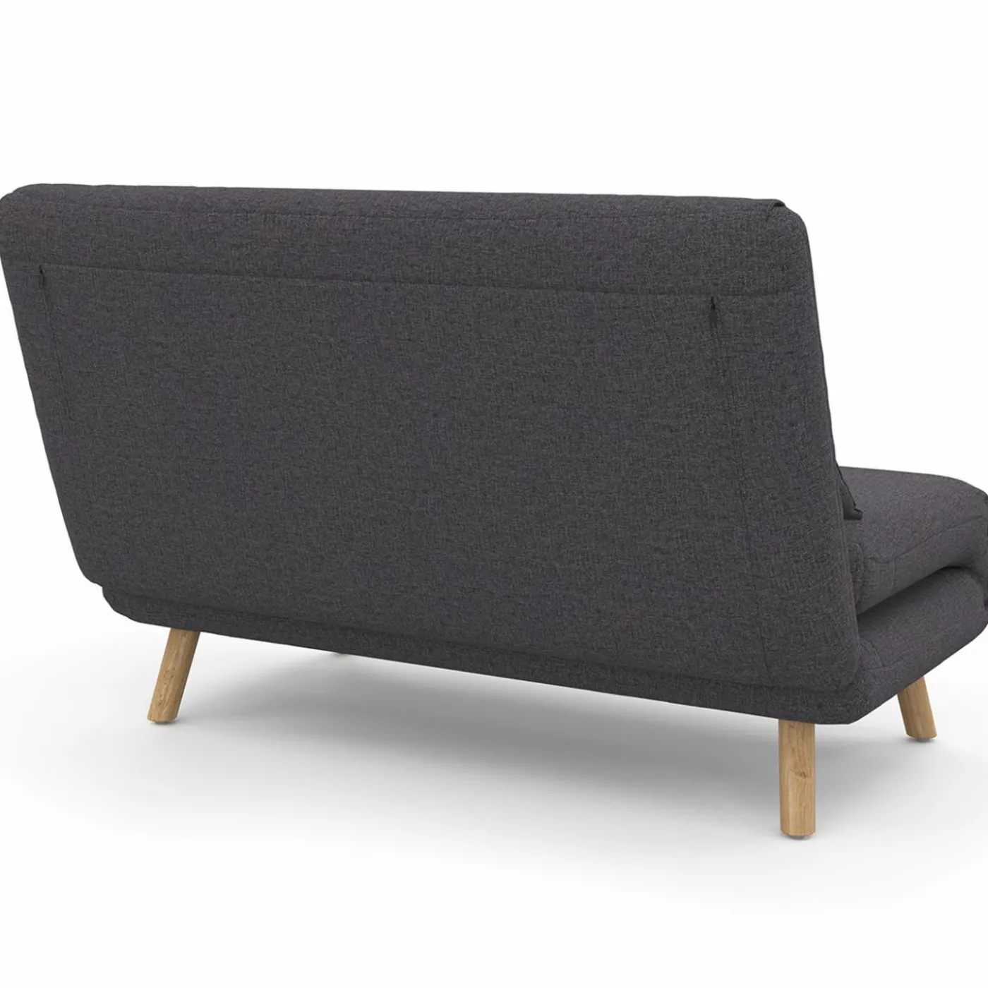 Canapé lit convertible 2 places 120x190cm tissu gris anthracite