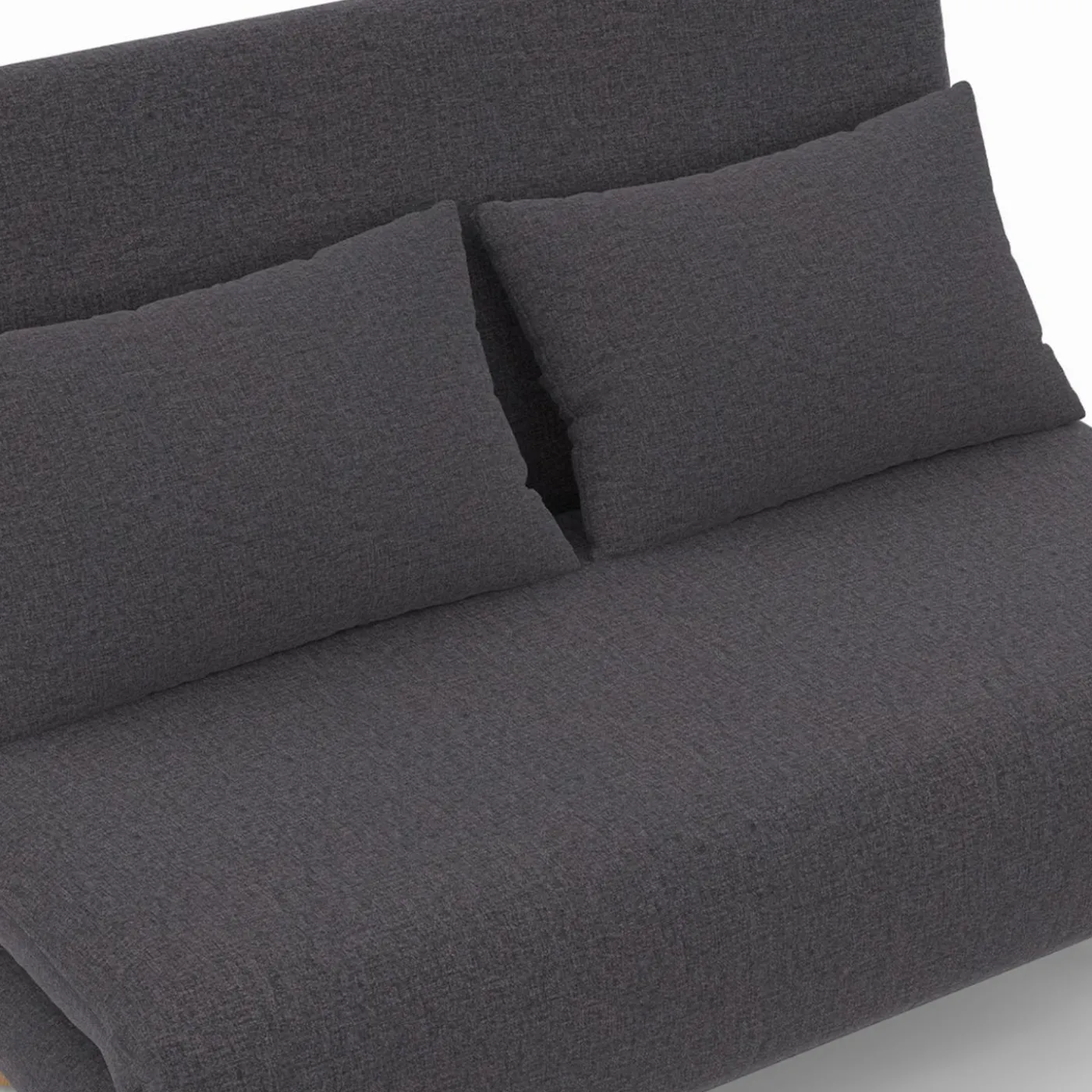 Canapé lit convertible 2 places 120x190cm tissu gris anthracite