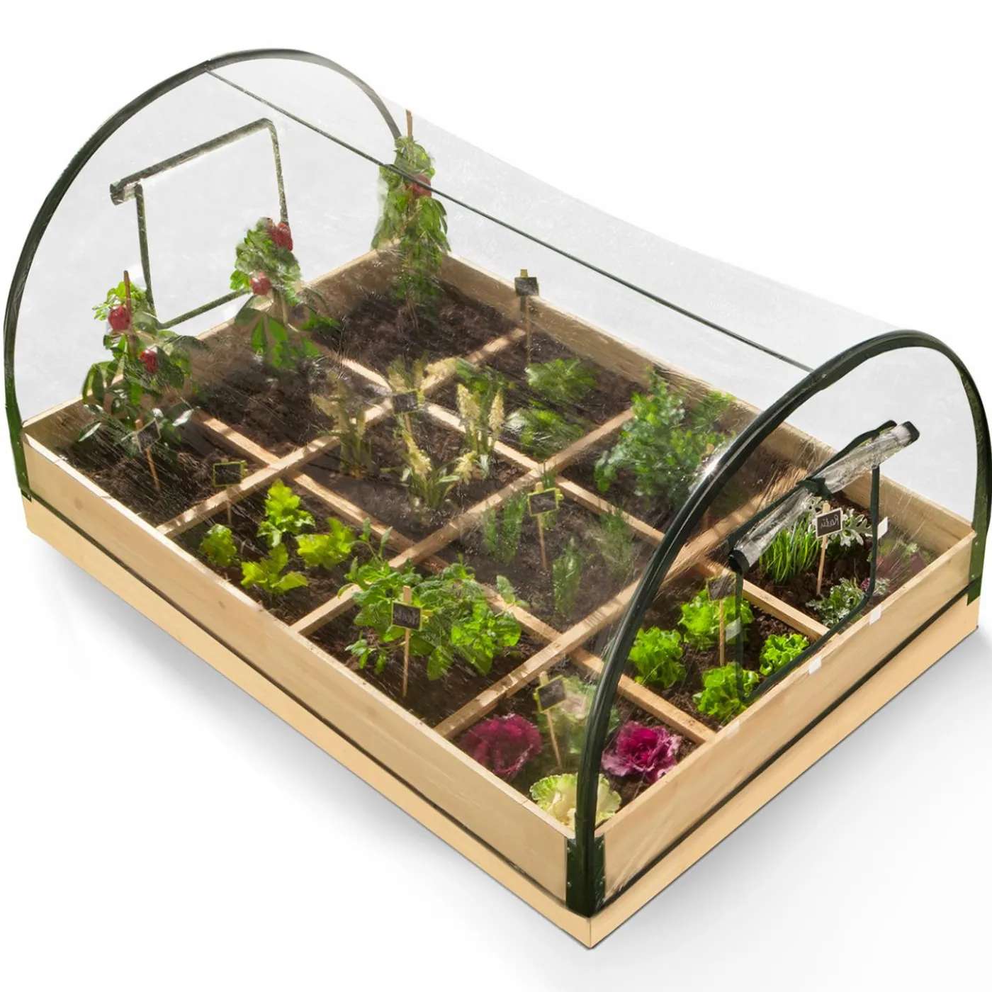 Carré potager avec serre