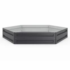 Carrés de potager hexagonale 120 cm gris anthracite : lot de 2