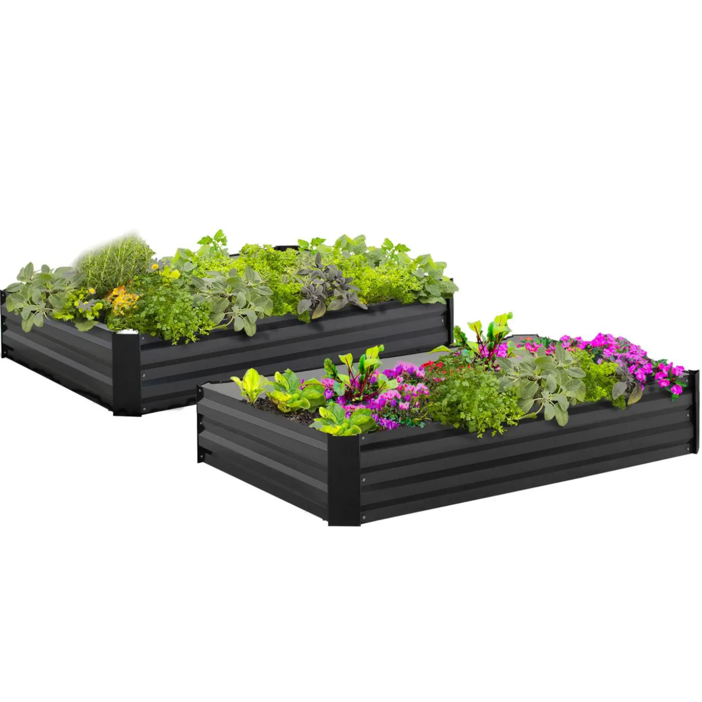 Carrés potager en métal gris