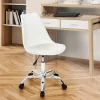 Chaise de bureau scandinave blanche à roulettes