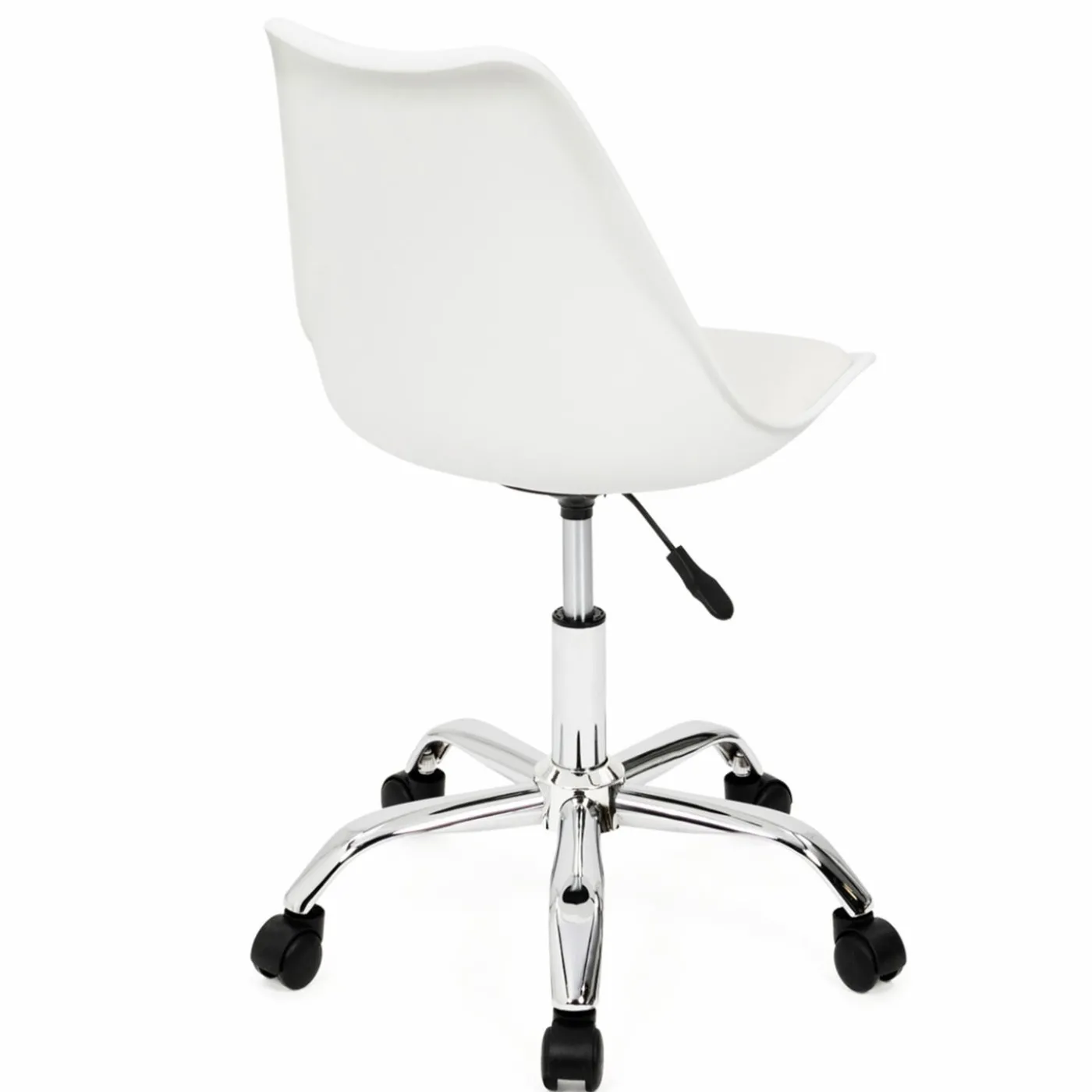 Chaise de bureau scandinave blanche à roulettes