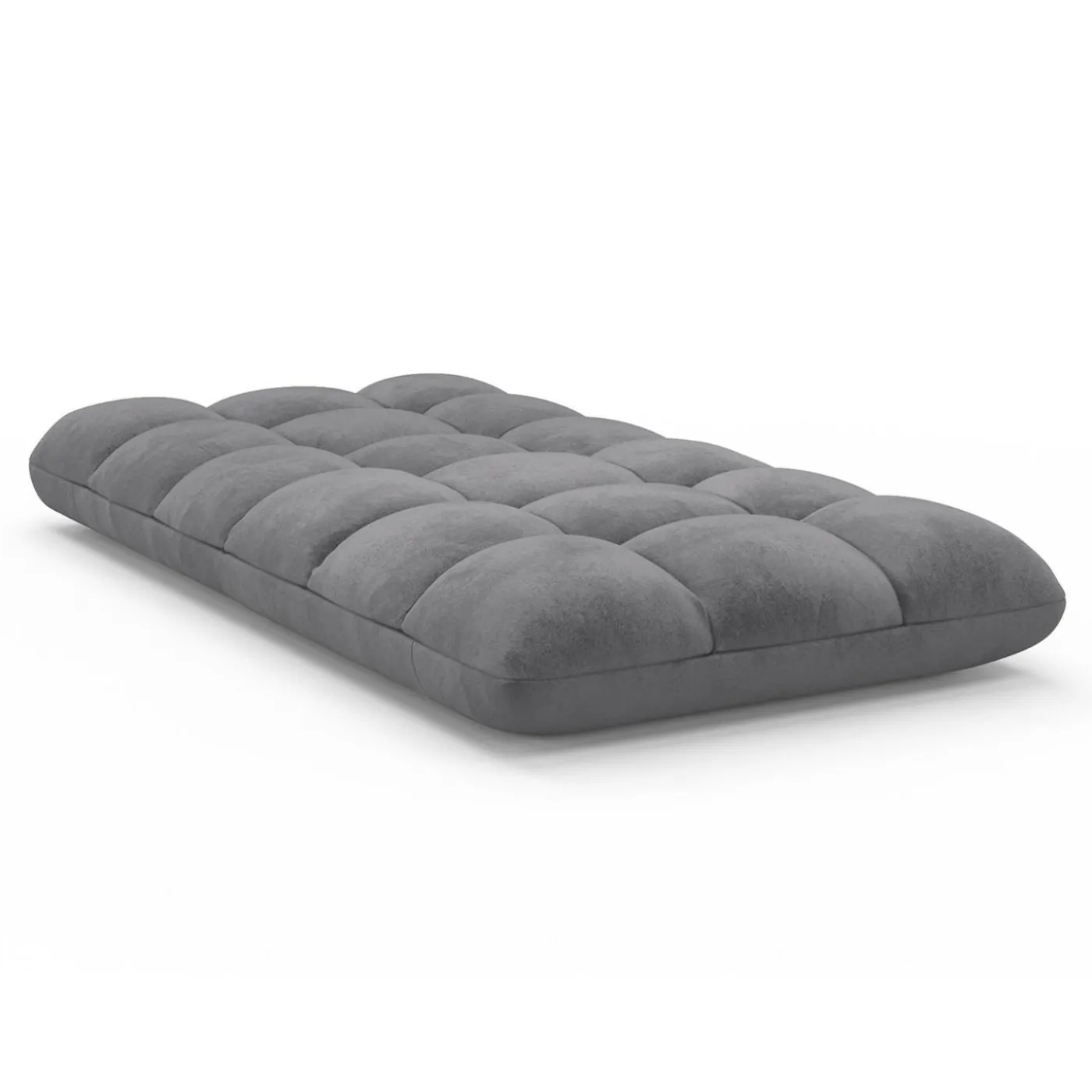 Chaise de sol pliante 15 positions en velours gris anthracite