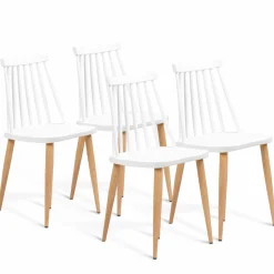 Chaises à barreaux blanches style scandinave