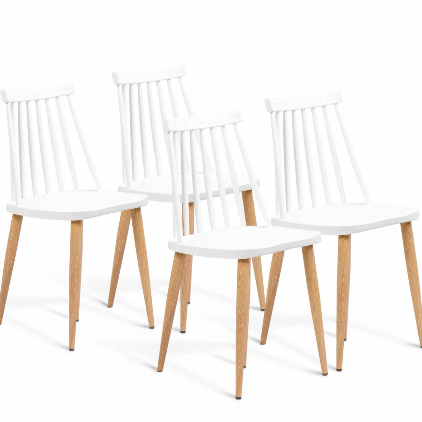Chaises à barreaux blanches style scandinave