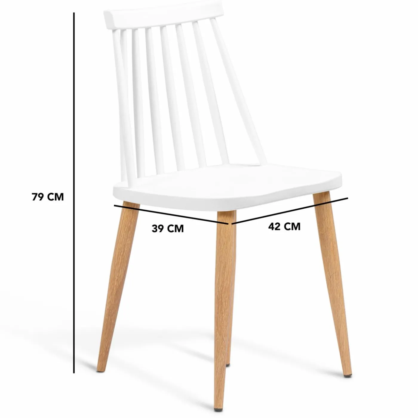 Chaises à barreaux blanches style scandinave