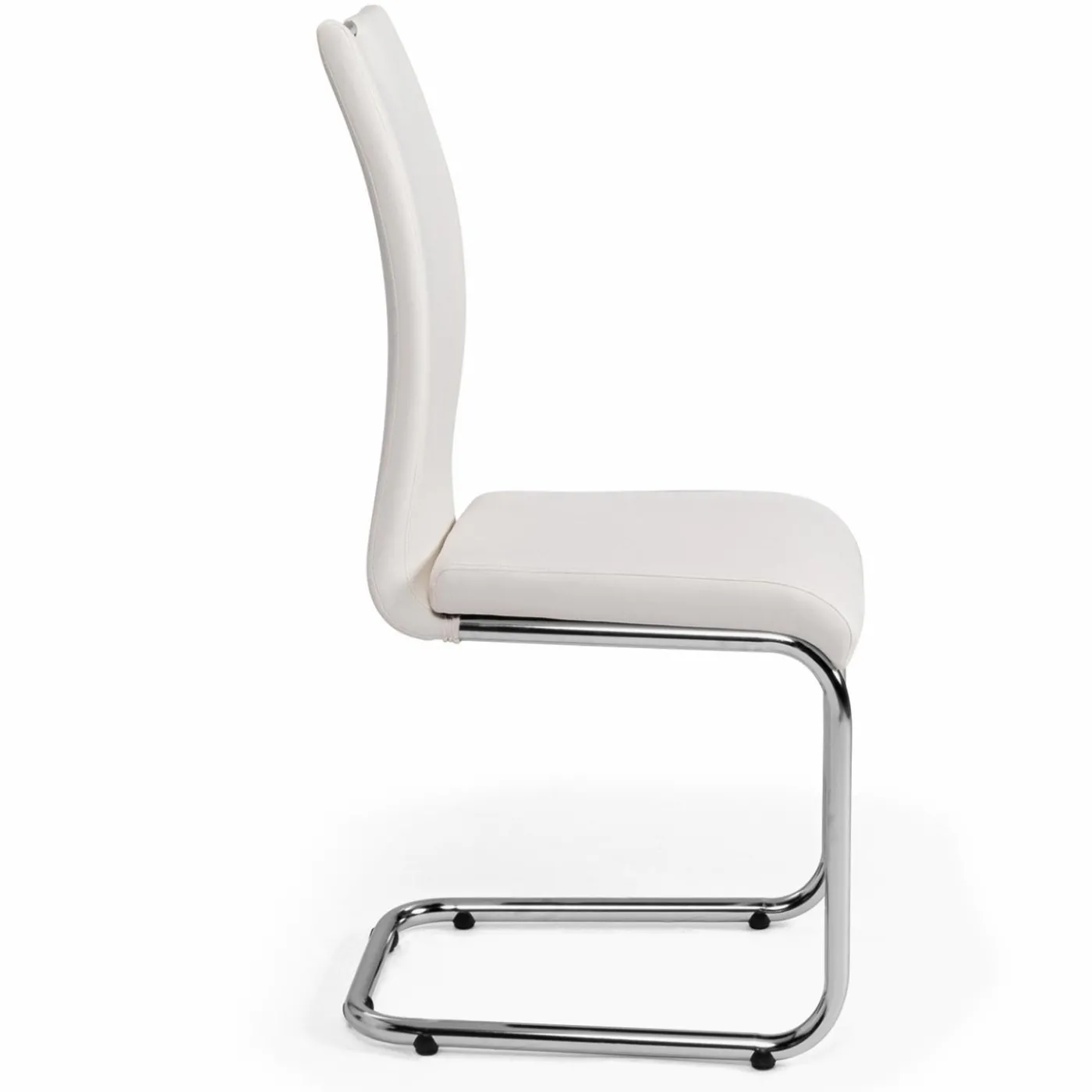 Chaises blanches avec poignée pour salle à manger