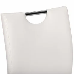 Chaises blanches avec poignée pour salle à manger