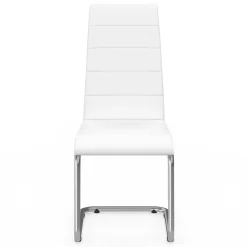 Chaises blanches de salle à manger