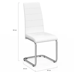 Chaises blanches design pour salle à manger MIA