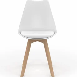 Chaises blanches scandinaves salle à manger : lot de 8