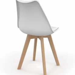 Chaises blanches scandinaves salle à manger : lot de 8