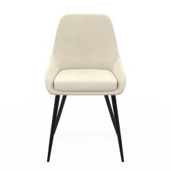 Chaises confortables en velours beige avec accoudoirs