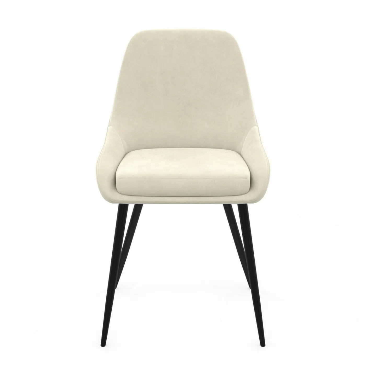 Chaises confortables en velours beige avec accoudoirs