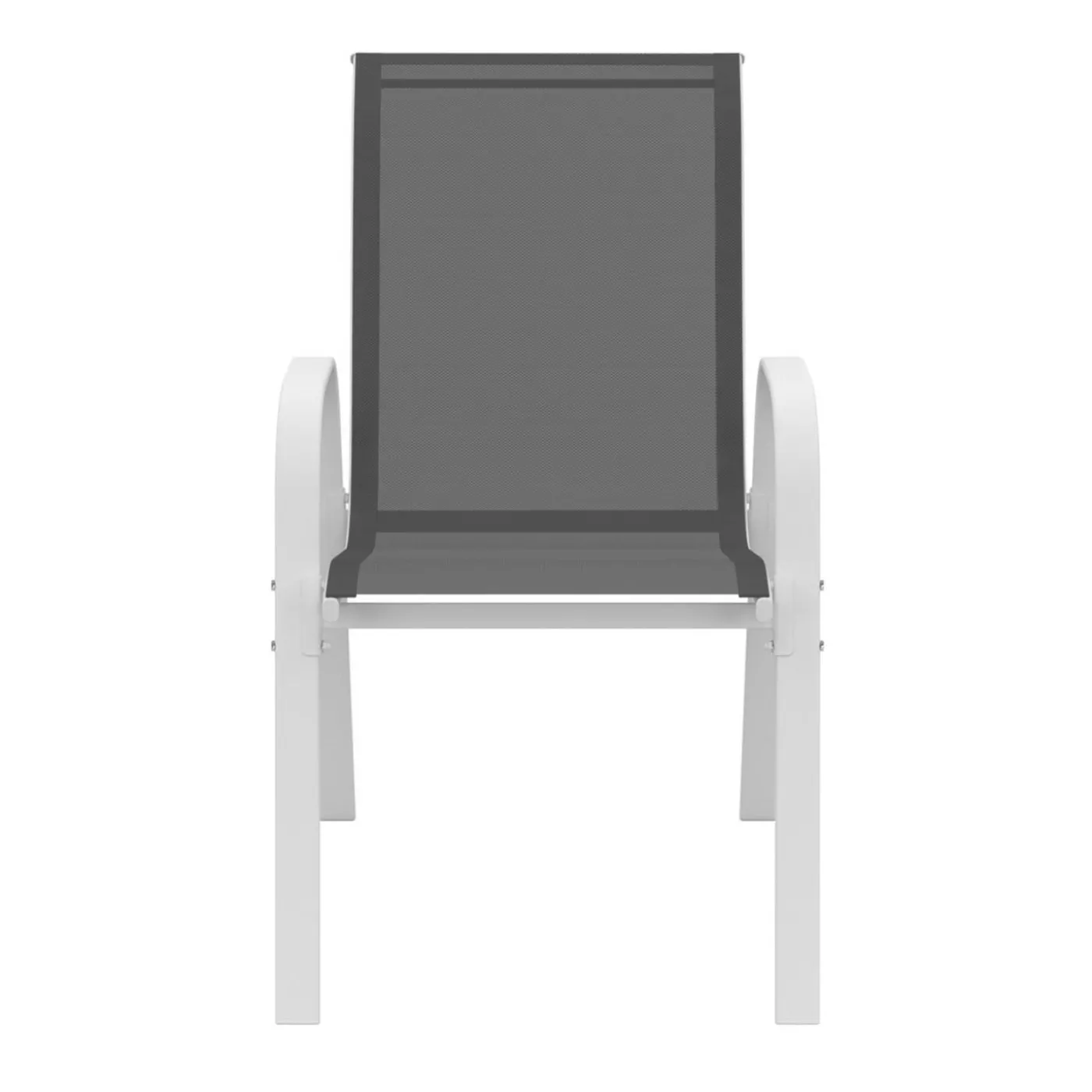 Chaises de jardin empilables blanc et gris : lot de 4