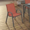 Chaises de jardin empilables terracotta - lot de 6