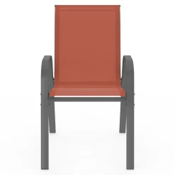 Chaises de jardin empilables terracotta - lot de 6