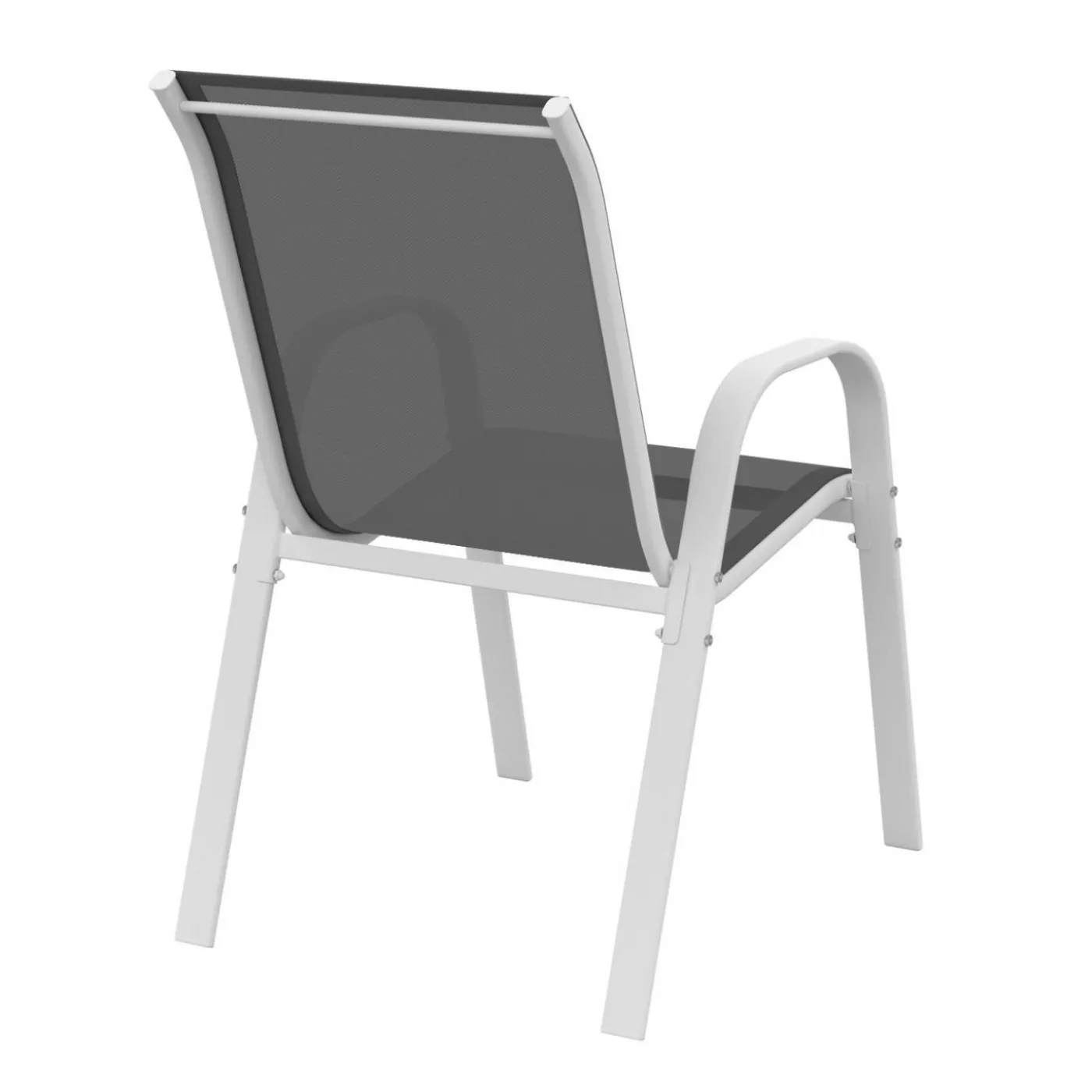 Chaises de jardin empilables blanc et gris - lot de 6