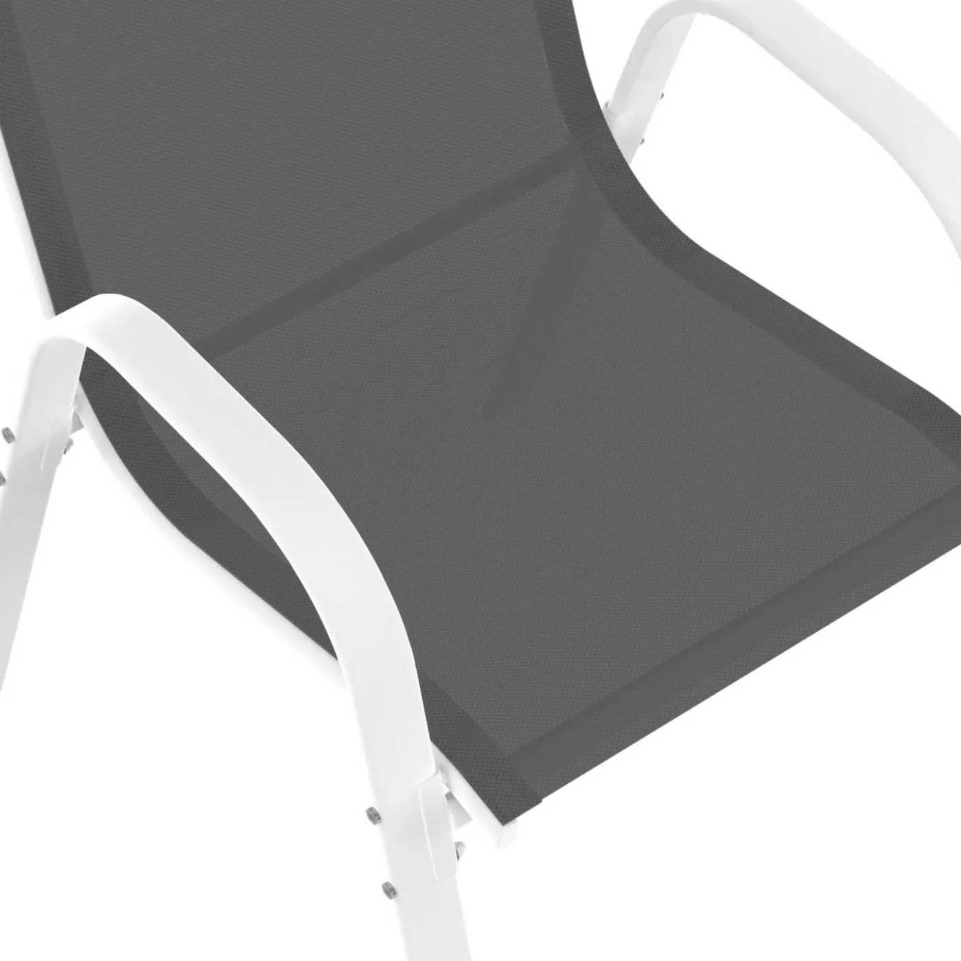 Chaises de jardin empilables blanc et gris - lot de 6
