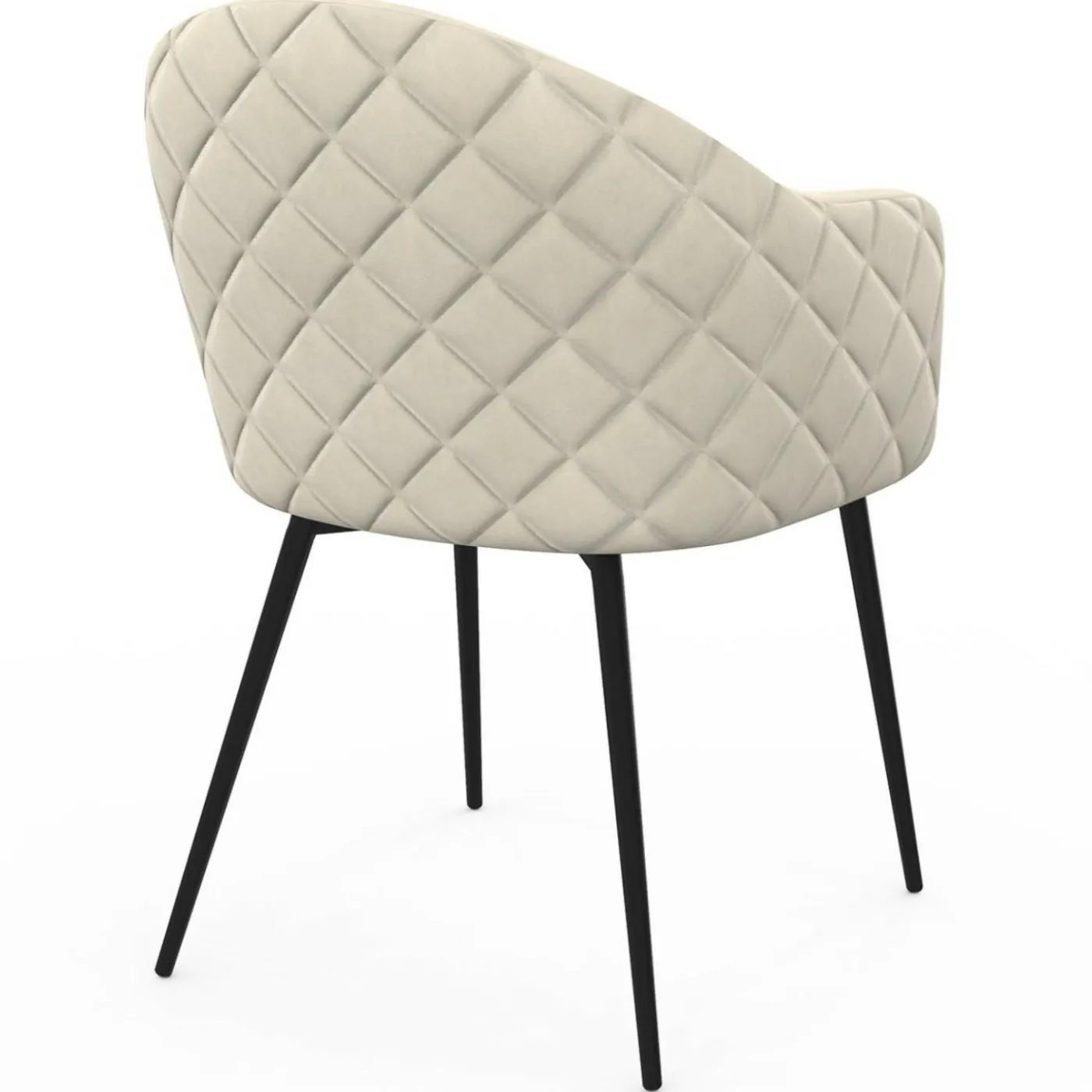 Chaises de salle à manger design en velours gaufré beige