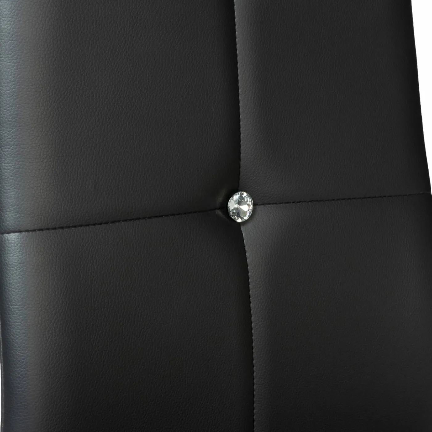 Chaises de salle à manger noires et blanches avec strass