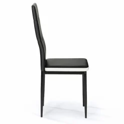 Chaises de salle à manger noires et blanches avec strass