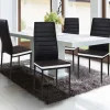 Chaises de salle à manger noires avec bandeau blanc