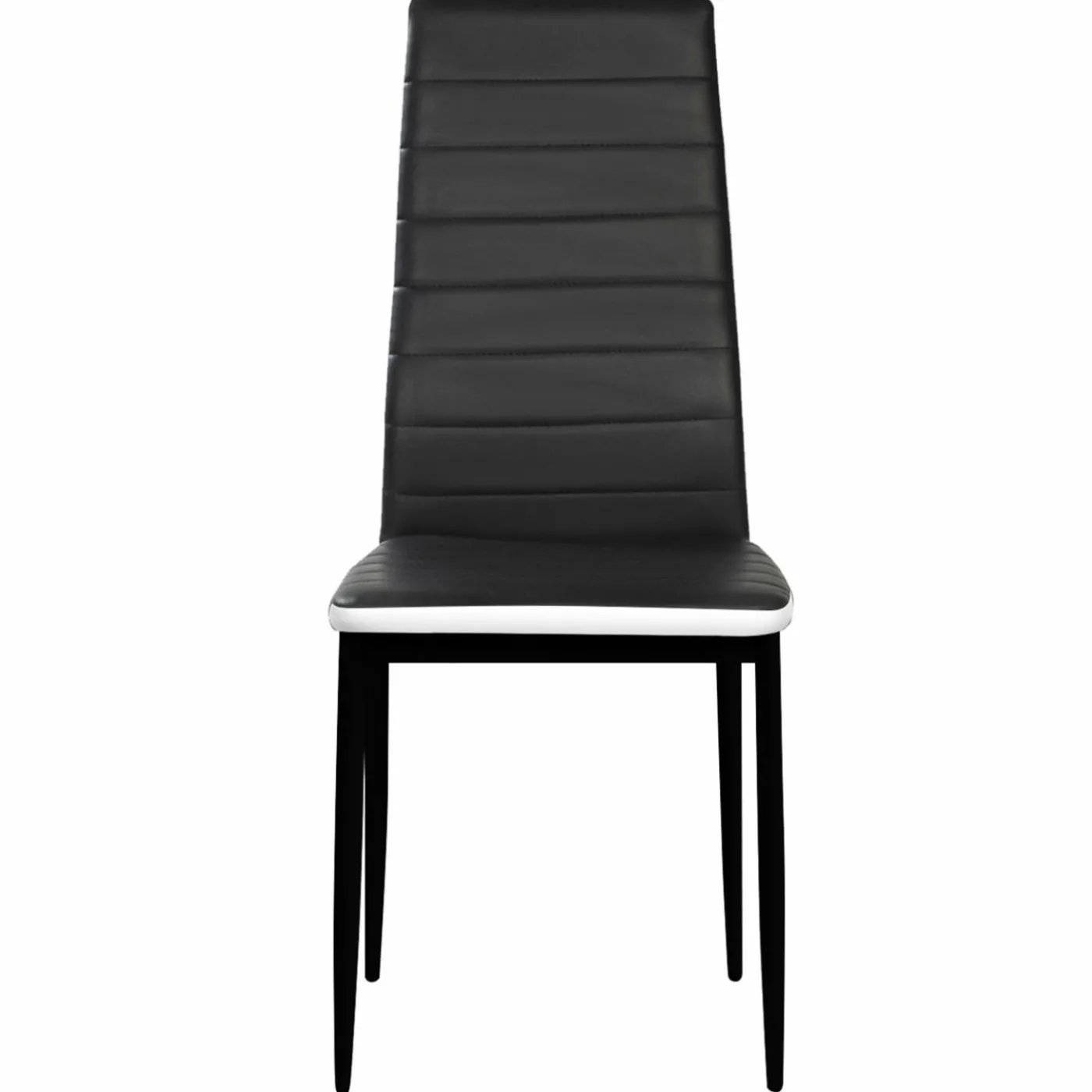 Chaises de salle à manger noires avec bandeau blanc